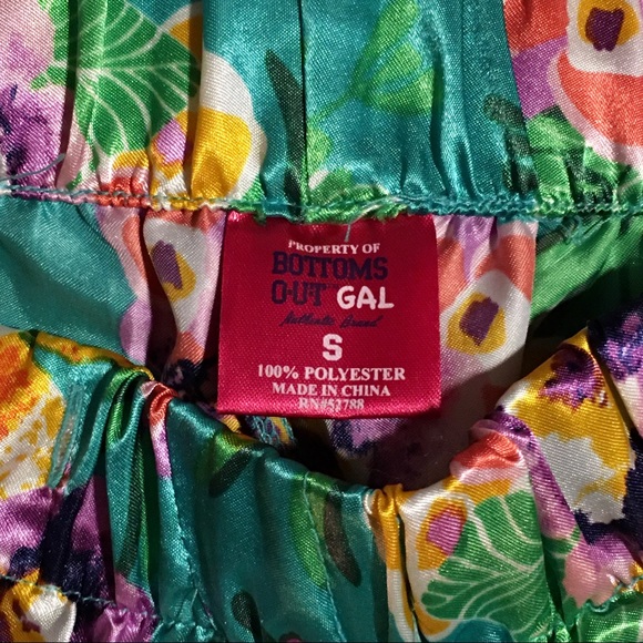 Satiny Tropical Floral Lounge Pants EUC sz S - Picture 2 of 4